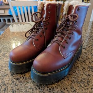 Dr. Martens Burgundy Leather Combat Boots